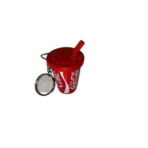 Coca Cola Soda Cup With Red Straw Limited Edition Keychain